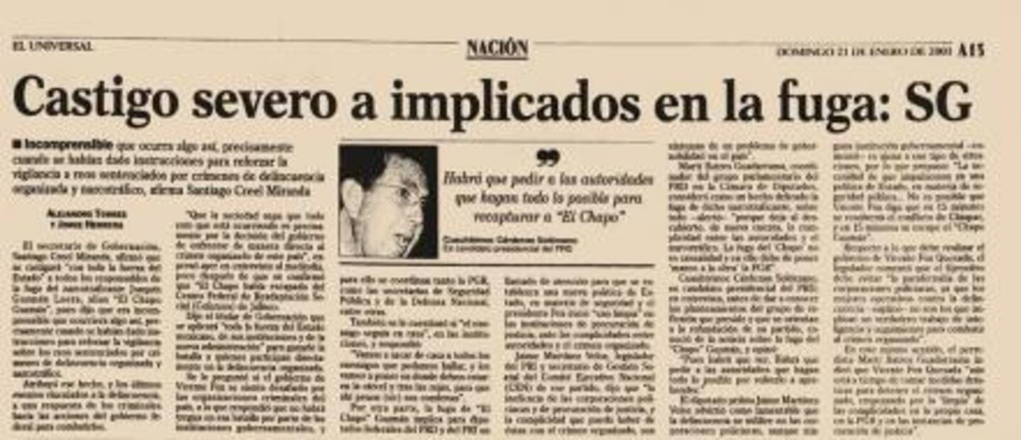 Primer escape de “El Chapo”: la primera versión y la del “Vicentillo”