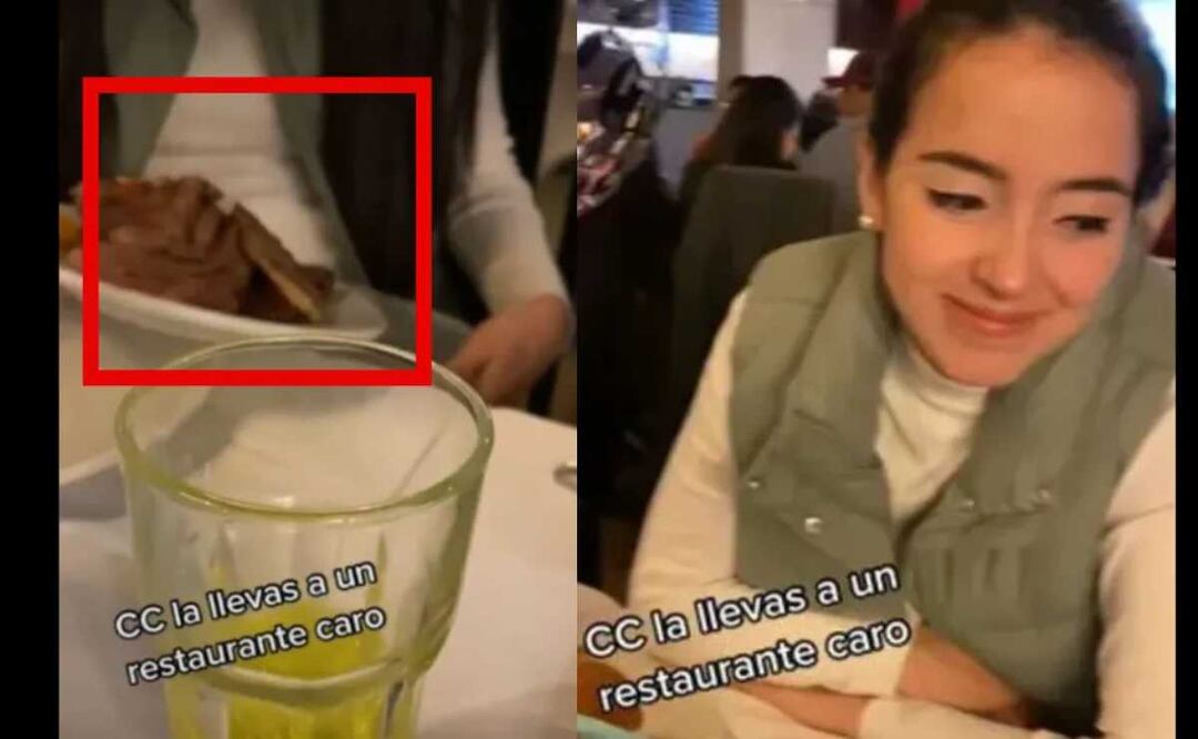 "Ella es la indicada": comen en restaurante caro; mujer se lleva las sobras en un tupper