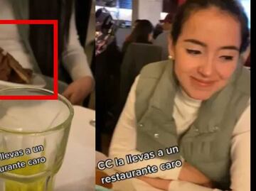 "Ella es la indicada": comen en restaurante caro; mujer se lleva las sobras en un tupper