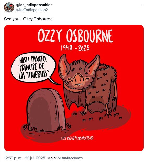 Fans rinden homenaje a Ozzy Osbourne con frases emotivas e imágenes inolvidables tras su fallecimiento. Foto: Captura de pantalla