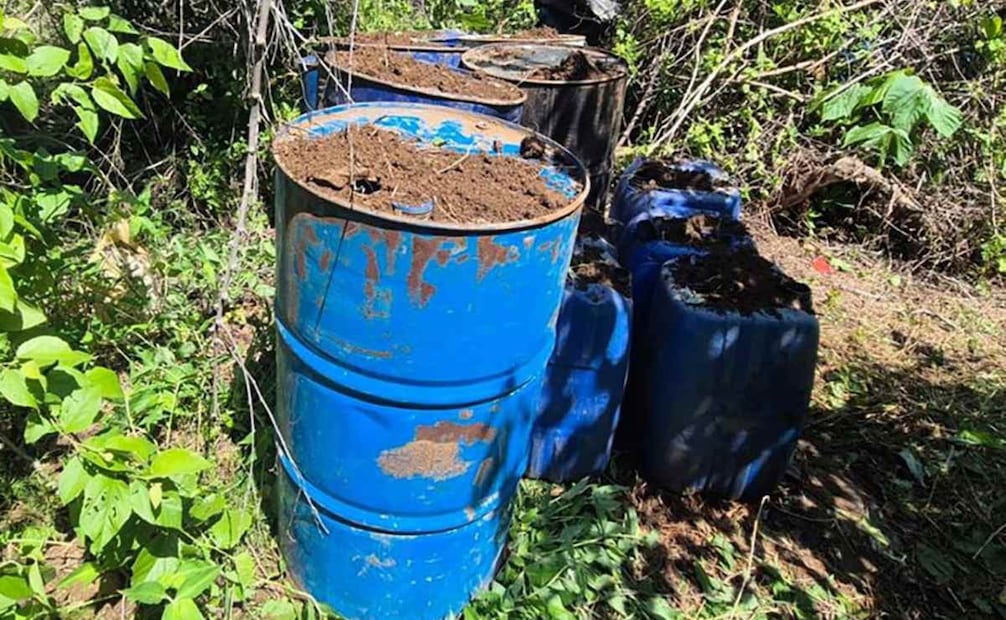 Aseguran en Sinaloa cuatro áreas de concentración con materiales para la elaboración de metanfetaminas. Foto: Especial