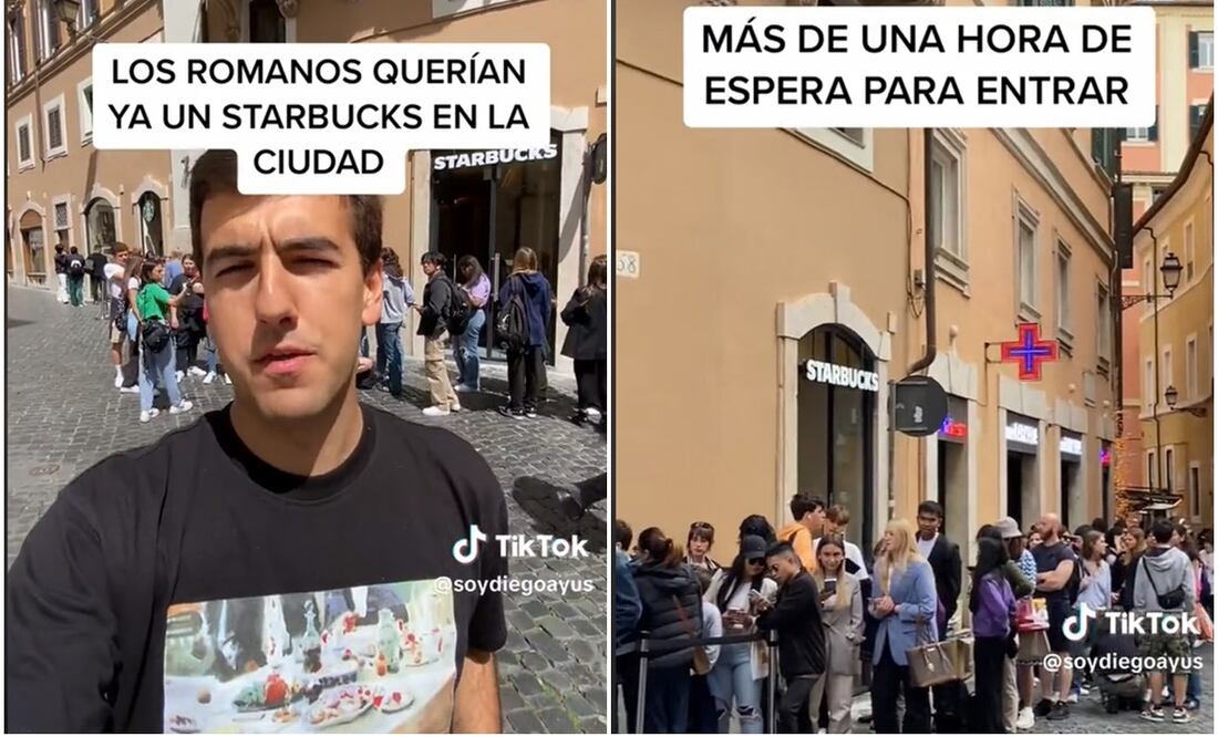 Starbucks en Roma. Foto: Capturas de TikTok @soydiegoayus