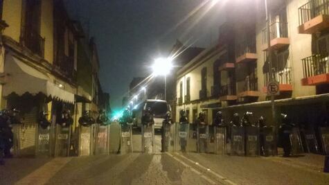 Operativo en plantón de la CNTE en Santo Domingo