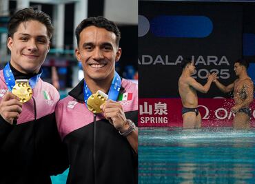 Oro mexicano en la Copa del Mundo de Clavados en Guadalajara; Celaya y Olvera lo ganan en trampolín sincronizado