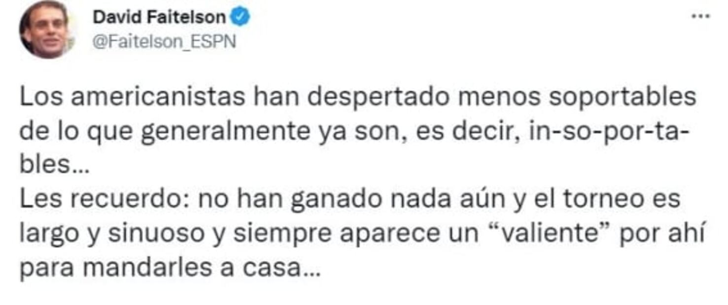 David Faitelson lanza advertencia al América: Siempre aparece un valiente