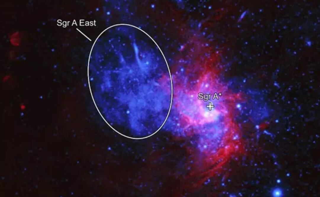 Ubicación de la extraña explosión cósmica en el centro galáctico. Foto: NASA/CXC/NANJING UNIV./P. ZHOU ET AL. vía Europa Press