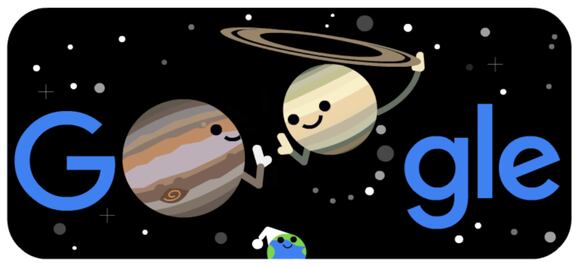 Gran Conjunción de Júpiter y Saturno en el doodle de Google de hoy