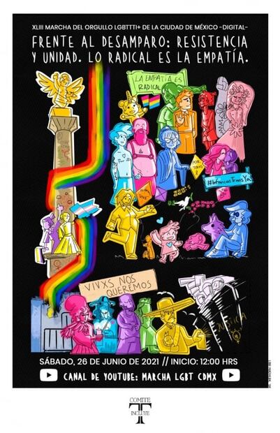 Presentan cartel de la Marcha del Orgullo LGBTTTI+ 2021