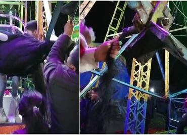 Joven queda atrapada del cabello en rueda de la fortuna en Chiapas