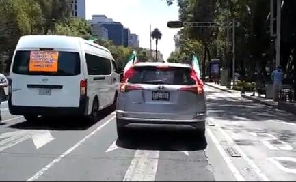 Protestan con caravana sobre Paseo de la Reforma para exigir la renuncia de AMLO