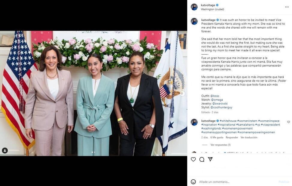 Katya Echazarreta y Kamala Harris