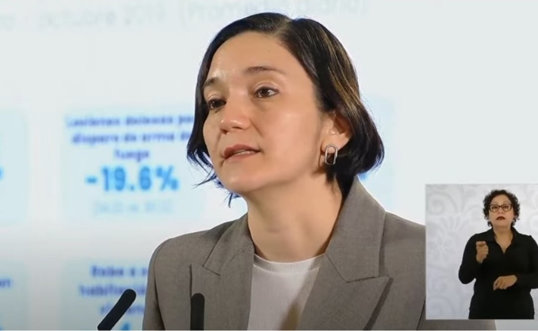 Marcela Figueroa, titular del Secretariado Ejecutivo del Sistema Nacional de Seguridad Pública. Foto: Captura de pantalla