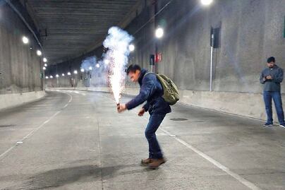 Prueban contra incendio el túnel de Mixcoac