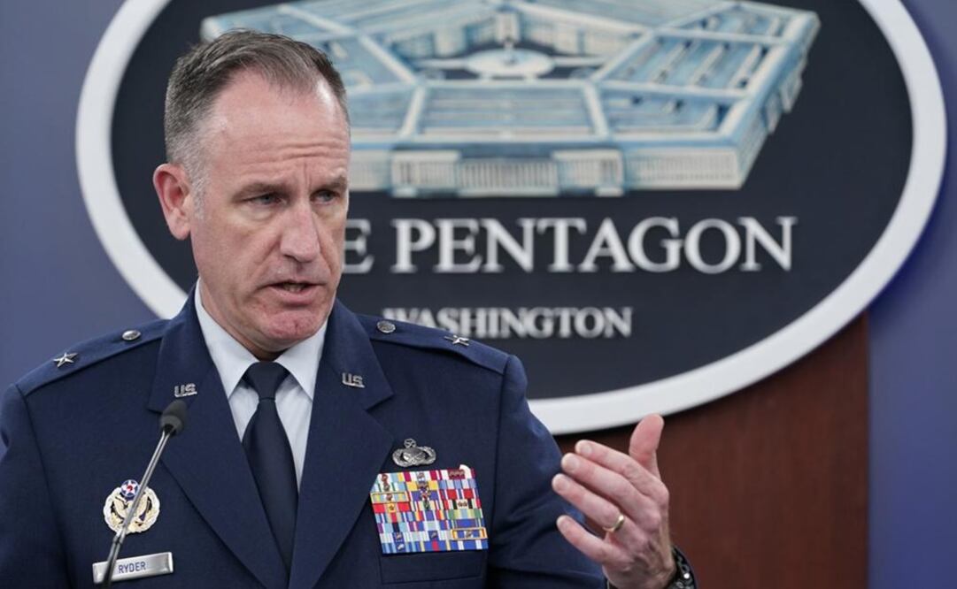 Portavoz del Pentágono Air Force Brig. El general Patrick Ryder habla durante una sesión informativa en el Pentágono en Washington. Foto: AP 