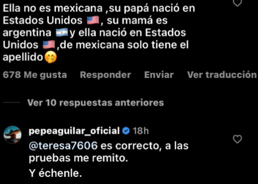 Pepe Aguilar aclara las raíces argentinas de su hija