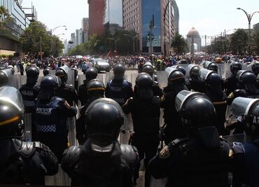 Activan operativo de seguridad por marchas contra Trump