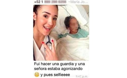 Selfie de alumna con paciente genera polémica