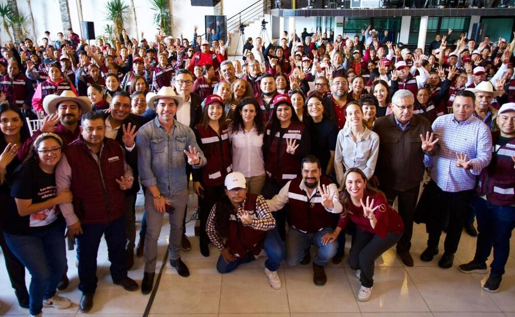 Presidenta nacional de Morena, Luisa María Alcalde Luján en Coahuila (16/12/2025). Foto: Especial