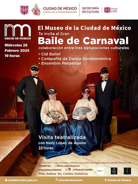 En esta Noche de Museos vivirás una auténtica noche del siglo XIX. Foto: FB Museo de la Ciudad de México