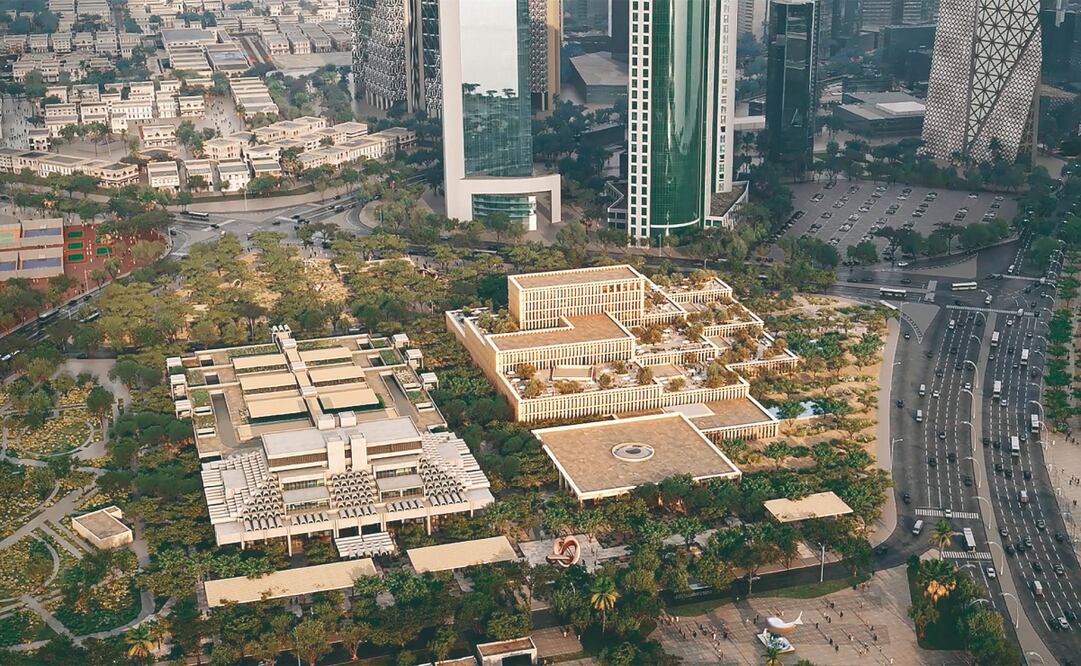 El inmueble de 70 mil m2 se ubicará en Corniche Doha y tendrá una composición de patios llenos de vegetación, será como “una ciudad dentro de una ciudad”. Además, la estructura será escalonada con el fin de que se integre a sus alrededores”. Tendrá archivo, galería de arte y jardín de arte. Fotos: Frida Escobedo Studio