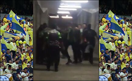 Video. Staff de seguridad del Estadio Azteca propina golpiza a seguidores del América