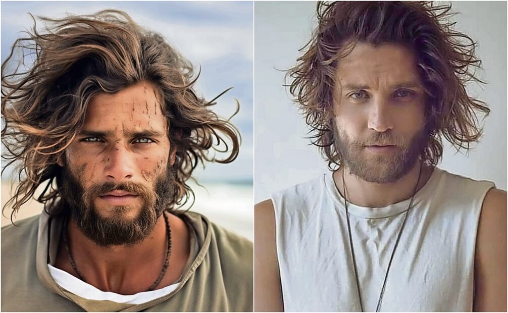 Foto 1: Modelo con IA. Foto 2: Talento Real. Gracias al sujeto hecho con IA, fue que el director dio con su actor, Gary Centeno. Foto: Especial