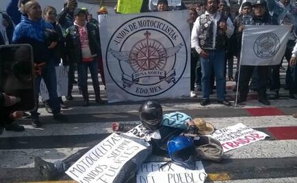 Peaceful demonstration of bikers outside Mexico’s National Palace