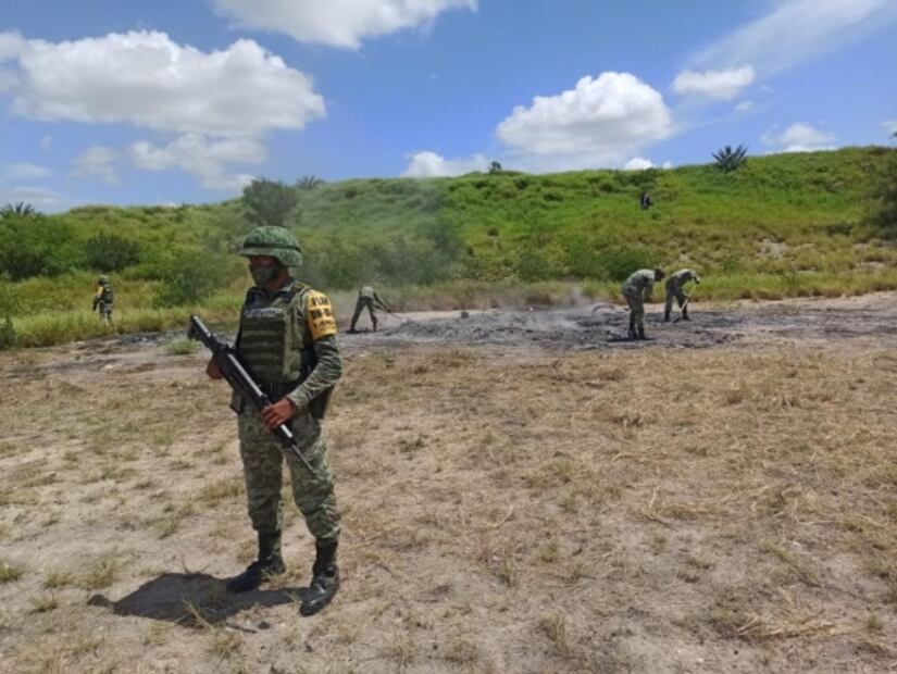 Ejército incinera 600 kilos de narcóticos en Reynosa, Tamaulipas