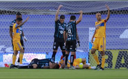 Fuerte choque de cabezas en el Querétaro vs Tigres, ¿y el protocolo?