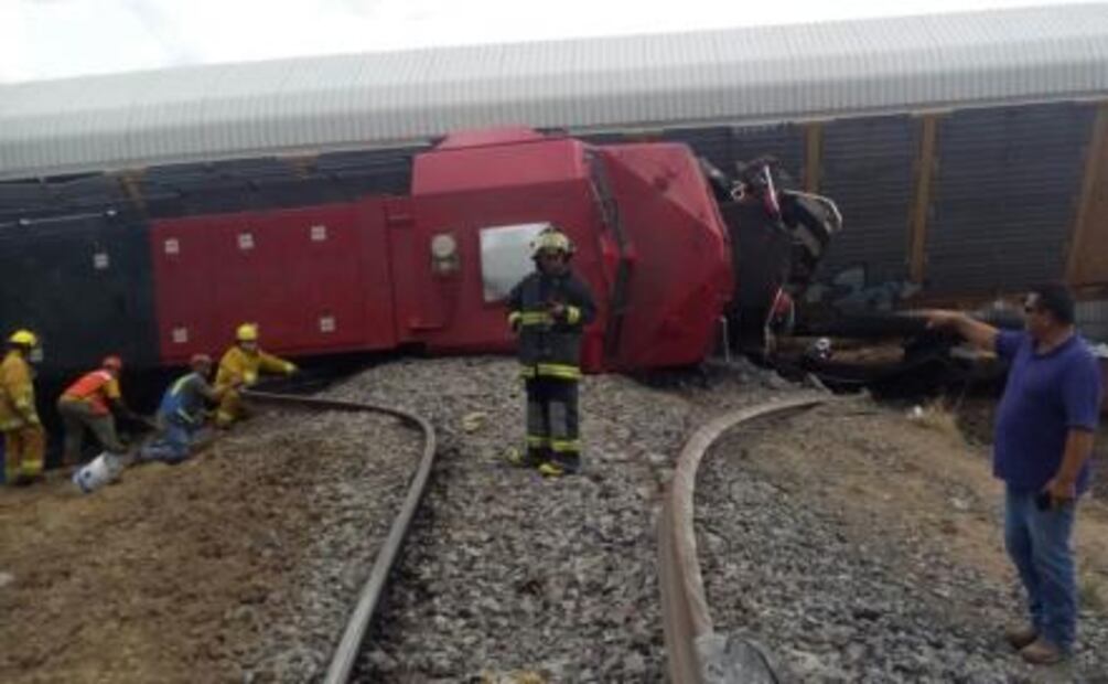 Reportan choque de trenes en Aguascalientes; hay 2 heridos