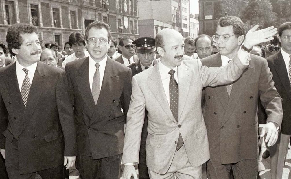 Luis Donaldo Colosio, Ernesto Zedillo, Carlos Salinas de Gortari y Manuel Camacho Solís (19/10/93). Foto: Fernando Castillo/Archivo EL UNIVERSAL