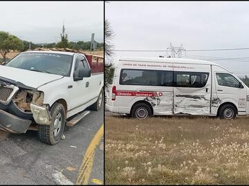 Choque entre unidad de transporte y camioneta deja 13 personas lesionadas en Tizayuca, Hidalgo