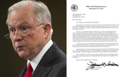 Esto escribió Jeff Sessions en su carta de renuncia dirigida a Donald Trump