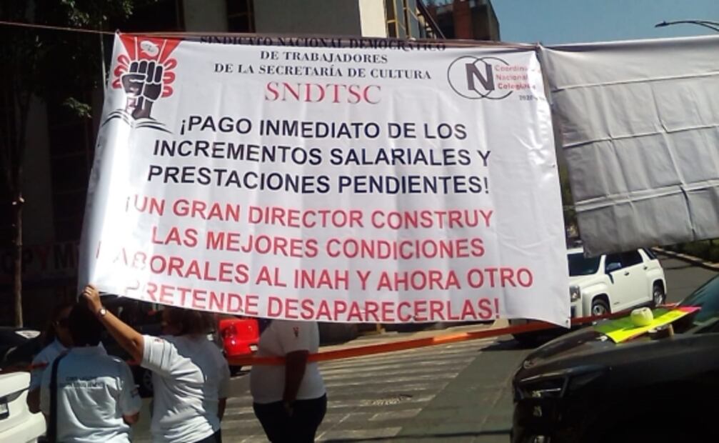 SNDTSC hace protesta pacífica en la Secretaría de Cultura; pide respeto a derechos laborales