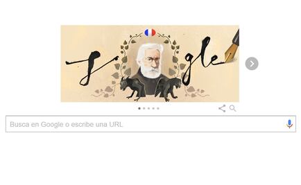 Google recuerda a Victor Hugo, autor de "Los Miserables"