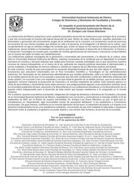 Linchamiento a 31 científicos se pretende extender hacia la comunidad académica: Directores de facultades y escuelas de la UNAM