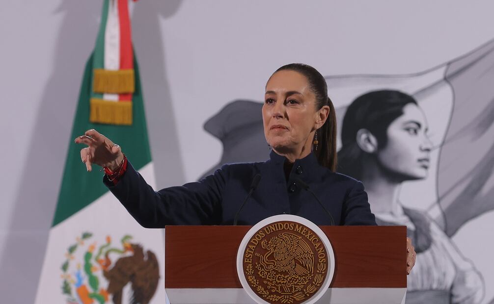 Conferencia de prensa de la presidenta Claudia Sheinbaum en el Palacio Nacional. Foto: Gabriel Pano / EL UNIVERSAL