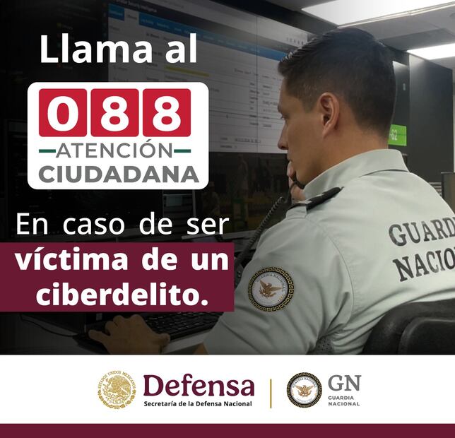 Ante un ciberdelito te puedes comunicar a la Guardia Nacional para obtener atención. Foto: Guardia Nacional