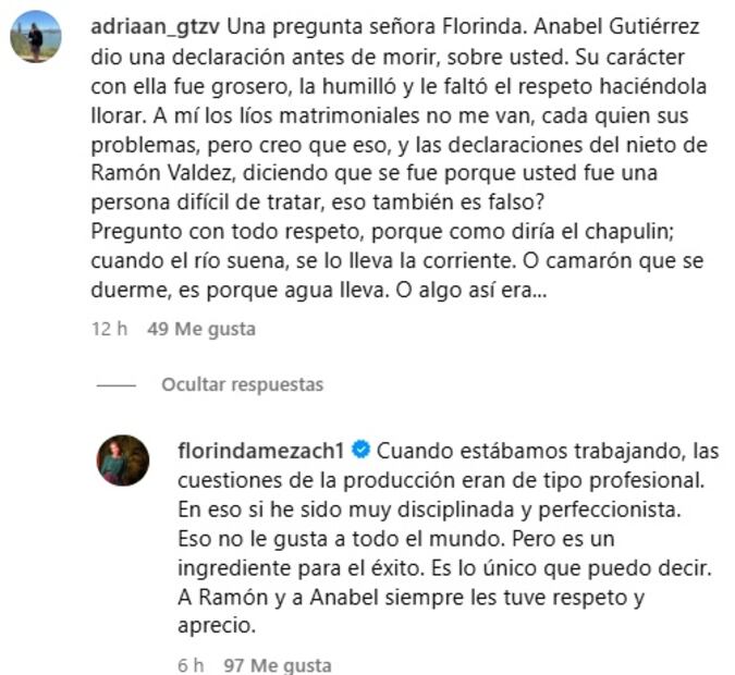 Florinda Meza responde a los cibernuatas  sobre temas incómodos.