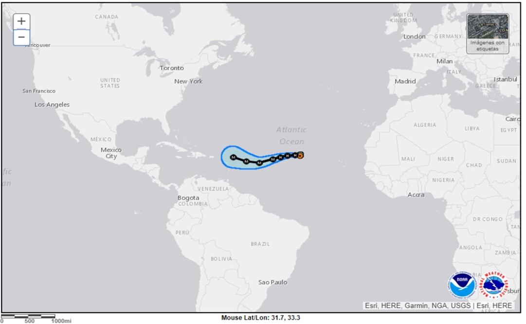 Photo: Taken from the U.S. National Hurricane Center web site