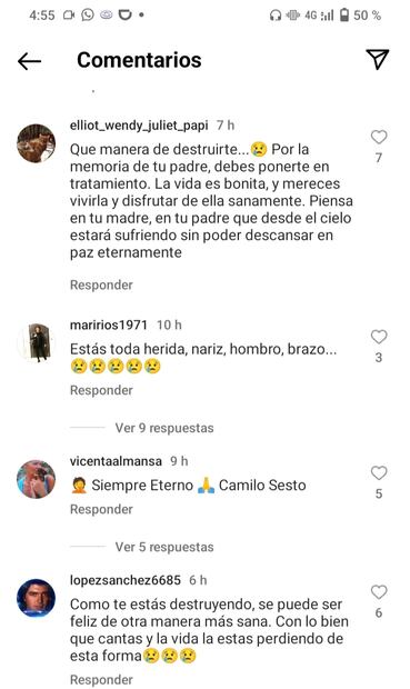 Seguidores, preocupados por Camilo Blanes.