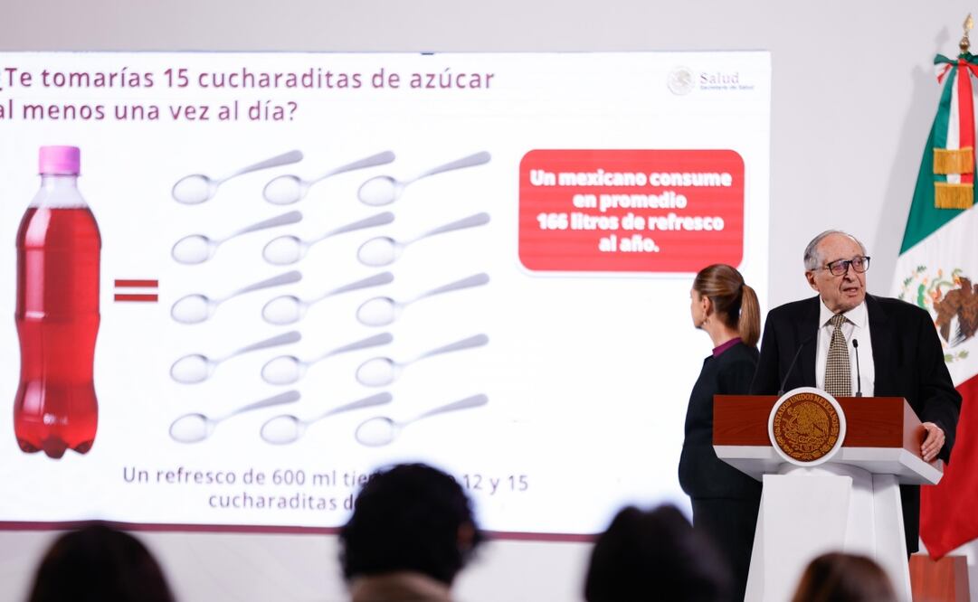 David Kershenobich, secretario de Salud, en la conferencia matutina en Palacio Nacional el 19 de agosto de 2025. Foto: Diego Simón / EL UNIVERSAL