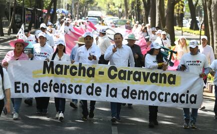 Arriba a la CDMX contingente en defensa del INE encabezado por Silvano Aureoles
