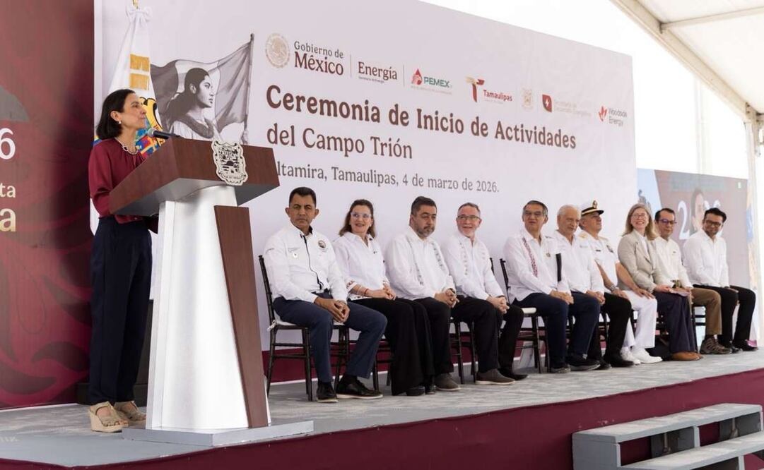 Luz Elena González Escobar, secretaria de Energía del Gobierno de México en evento de Woodside Energy y Petróleos Mexicanos (Pemex). Foto: Especial