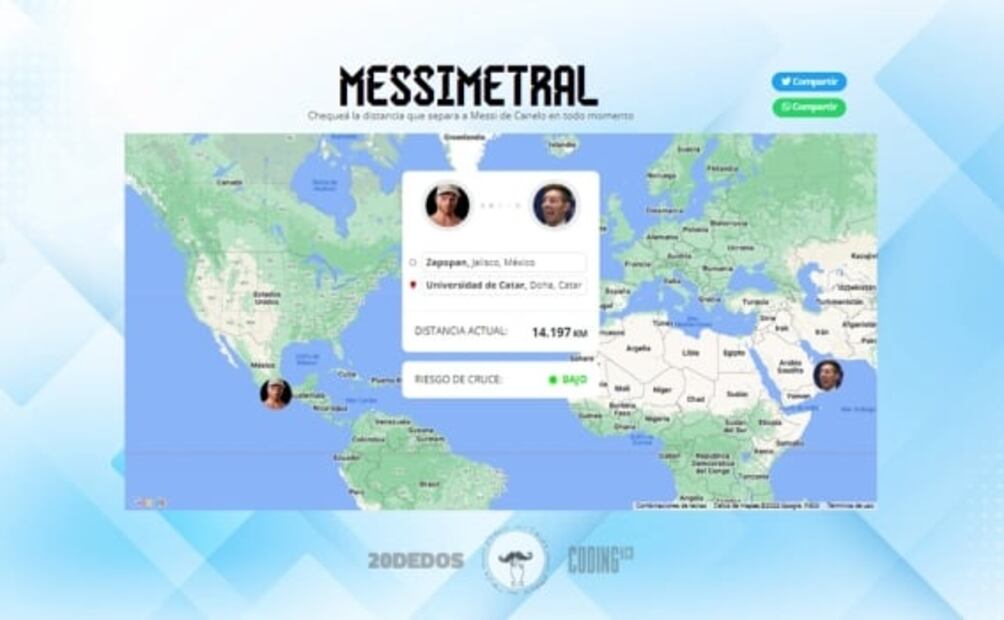 ¿Podrían cruzarse? Esta app mide la distancia entre Messi y el Canelo ante polémica