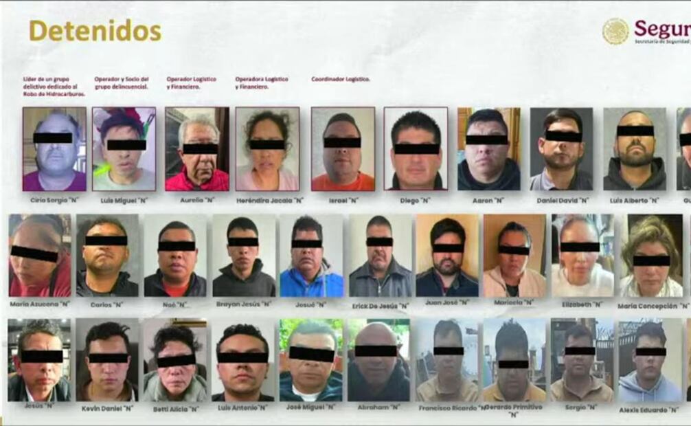 SSPC y FGR confirman detención de 32 personas por red de huachicoleo. Foto: Especial