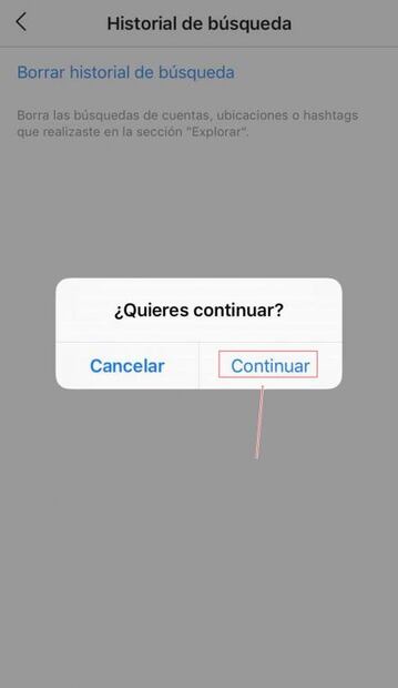 Elimina tu historial de búsqueda en Instagram 
