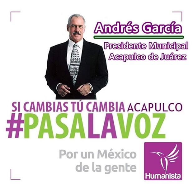 Candidatura de Andrés García por presidencia municipal de Acapulco. Foto: Facebook Partido Humanista Acapulco Juárez