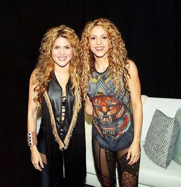 Shakibecca, imitadora venezolana de Shakira, en su encuentro con la cantante en 2018.
Foto: Instagram, vía @shakibecca