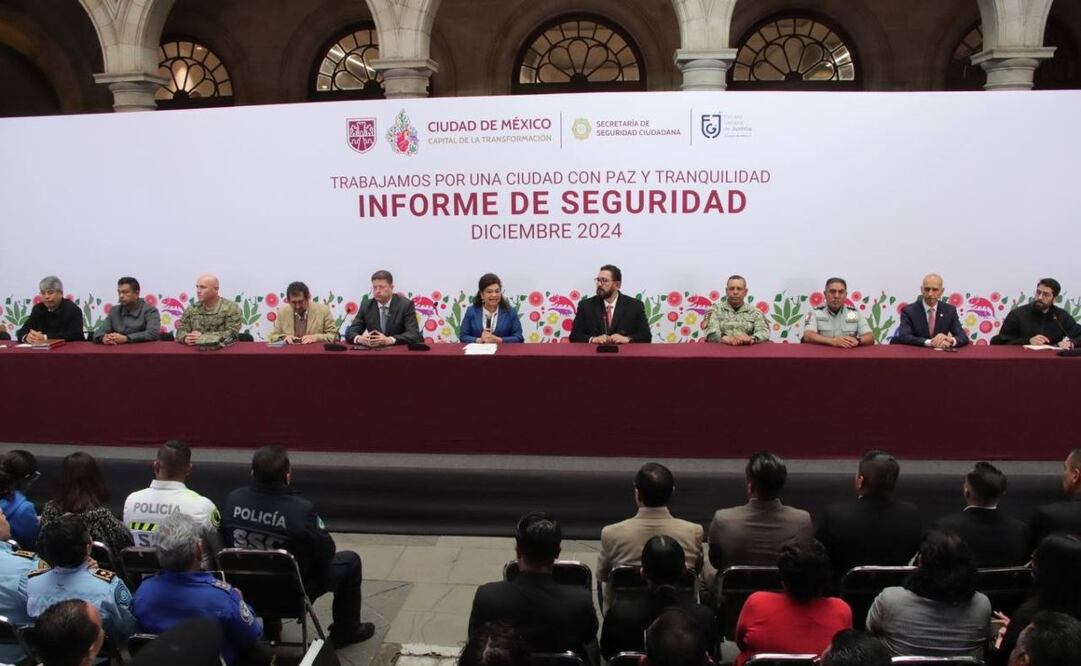 Clara Brugada en el informe de seguridad. Foto: X@guerrerochipres